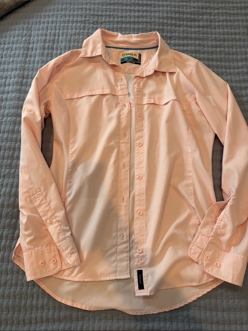 Magellan Outdoors Peach Long-Sleeve Fishing Shirt